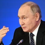 Russian President Putin attends Independent Trade Unions Congress in Moscow
