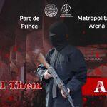 Cartel del Estado Islámico en el que se amenaza a los estadios de fútbol