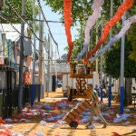 Preparativos de la Feria de Abril de Sevilla