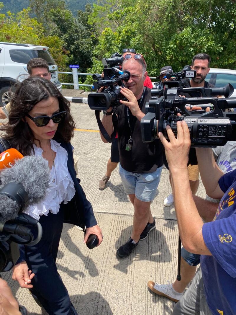 Silvia Bronchalo, madre de Daniel Sancho, a su llegada al tribunal de Koh Samui