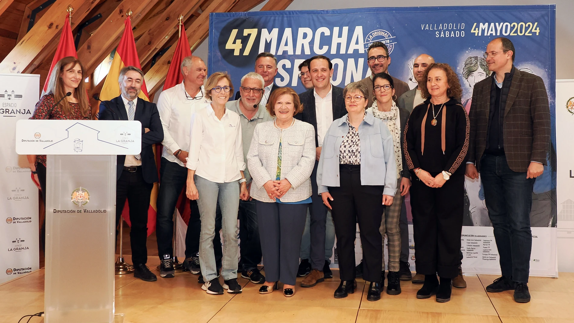 Conrado Íscar y Leo Harlem en la presentación de la Marcha Asprona