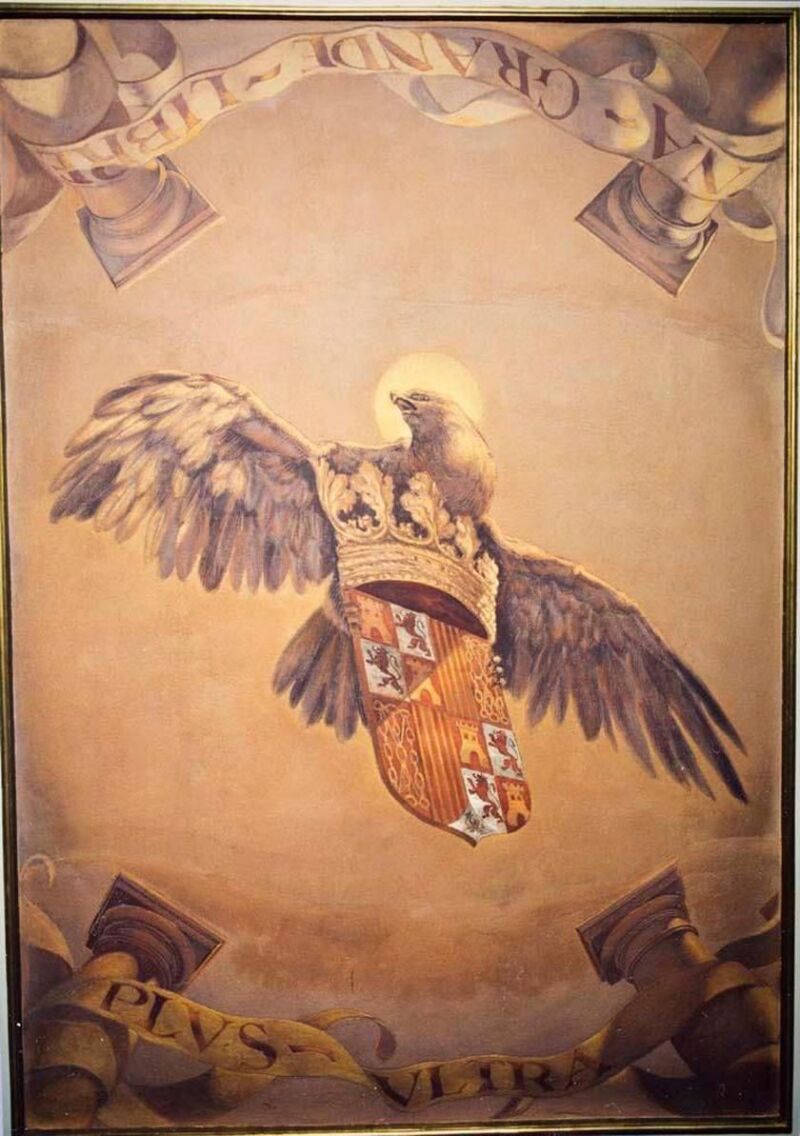 El «Una, Grande, Libre» que figura en una de las pinturas de Ramón Stolz que han sido tapadas