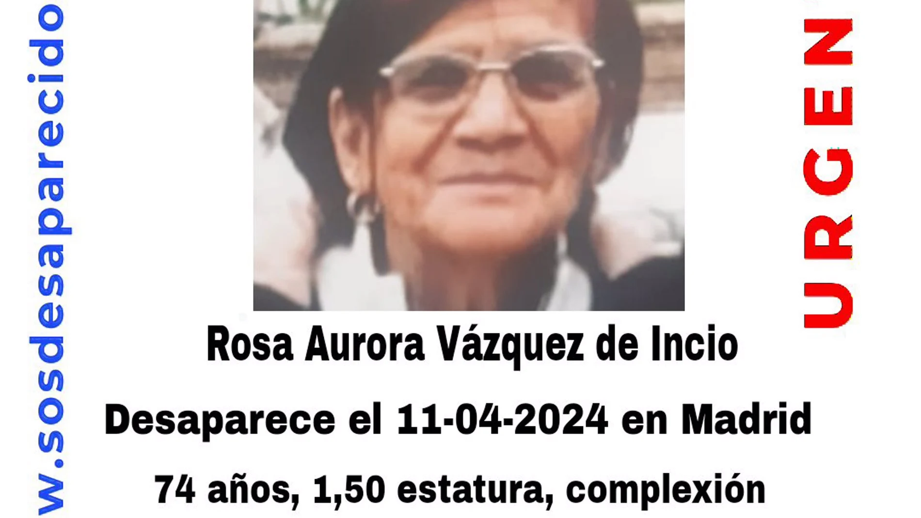 MADRID.-Sucesos.- Buscan a una mujer de 74 años desaparecida en Madrid y catalogada como "persona vulnerable"