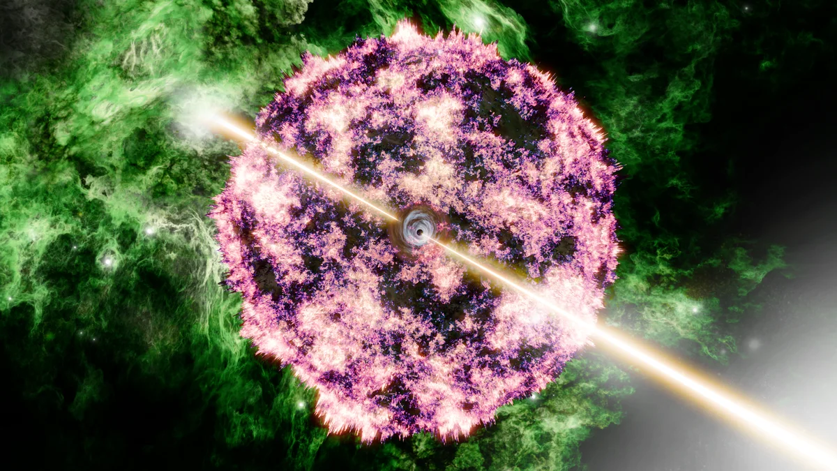 Descubren el origen de la explosión más brillante del universo que nos bañó en 2022