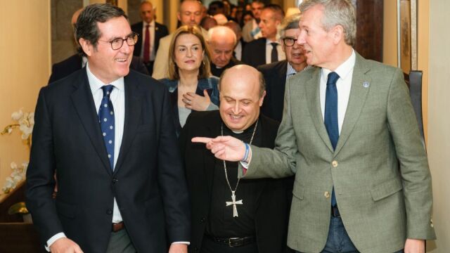 Rueda y Garamendi (CEOE) esta mañana. 