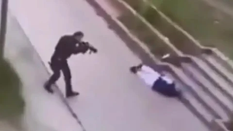 Momento en que el atacante es abatido