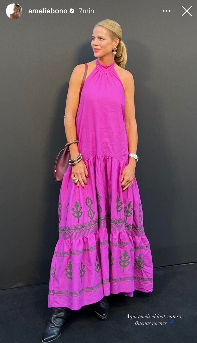 Amelia Bono con vestido boho.