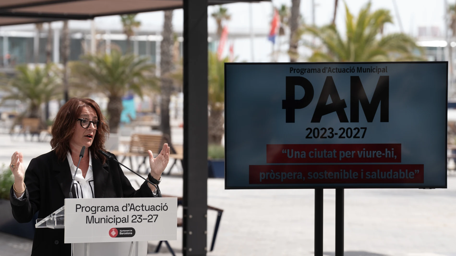 La primera teniente de alcalde de Barcelona, Laia Bonet, presenta el PAM 2023-2027. DAVID ZORRAKINO - EUROPA PRESS 15/04/2024