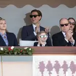 La princesa Charlene, el príncipe Jacques y el príncipe Alberto