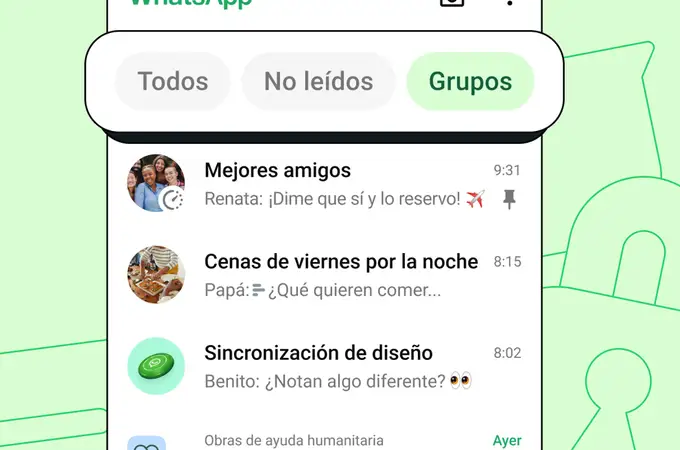 Nueva actualización de WhatsApp: llegan los filtros de chat