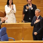 Rueda, en el Parlamento de Galicia la semana pasada. 