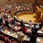 Imagen del parlamento valenciano hoy durante la celebración del pleno