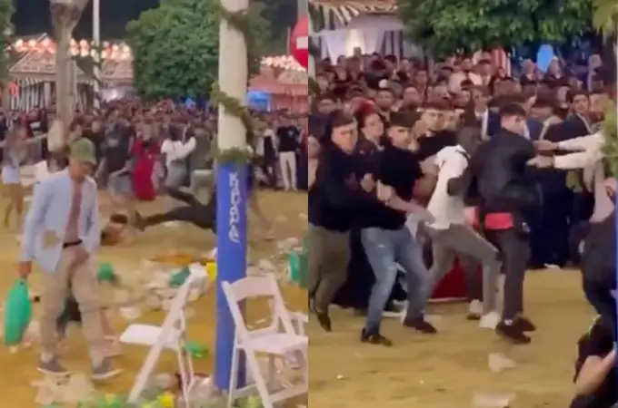 La Policía aclara que la batalla campal con sillas y botellas en la Feria de Sevilla compartida en redes no ocurrió en la madrugada del miércoles