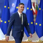 Spain&#39;s Prime Minister Pedro Sanchez arrives for an EU summit in Brussels, Wednesday, April 17, 2024.