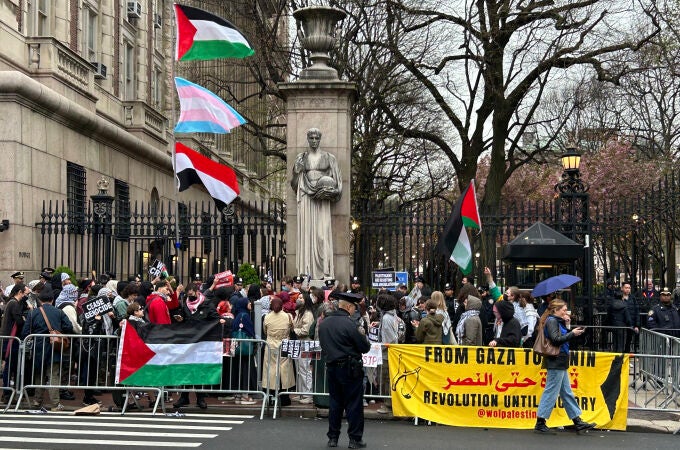 Protesta Pro Palestina en la Columbia University de Nueva York
