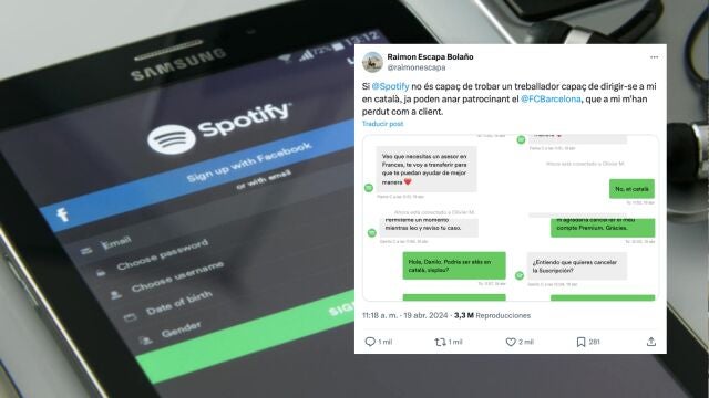 Así reacciona un usuario de Spotify al no ser atendido en catalán