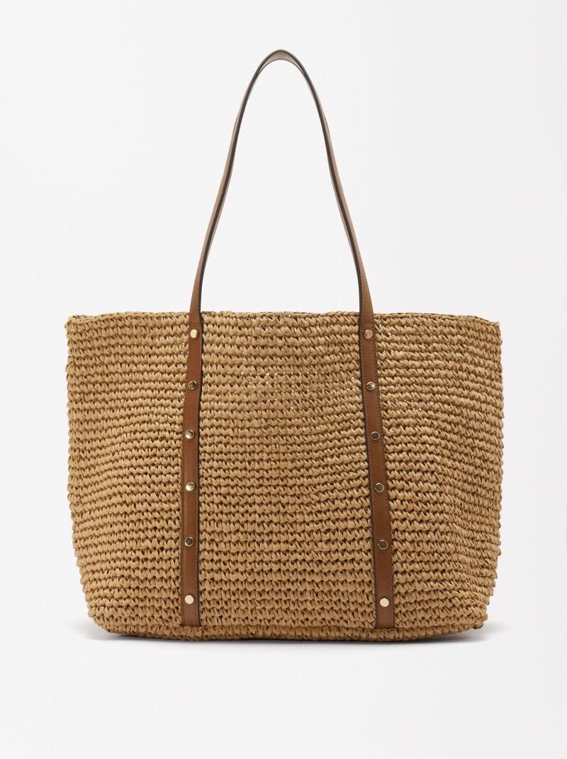 Bolso shopper efecto rafia