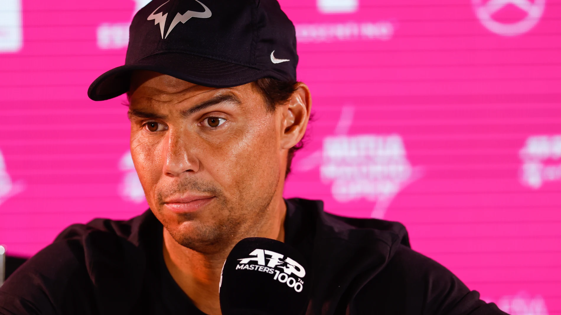 Rafael Nadal of Spain, attends the media in his press conference during the Mutua Madrid Open 2024, ATP Masters 1000 and WTA 1000, tournament celebrated at Caja Magica on April 25, 2024 in Madrid, Spain. AFP7 25/04/2024 ONLY FOR USE IN SPAIN