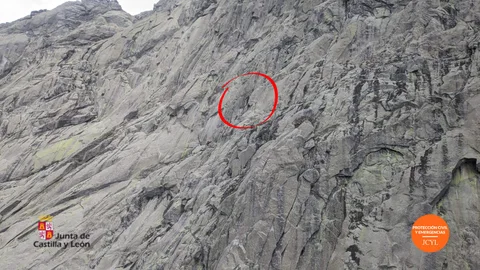 Lugar donde estaba escalando el montañero accidentado