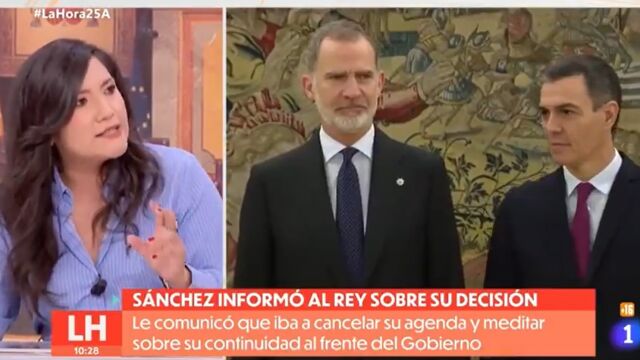 Silvia Intxaurrondo sin palabras ante la petición de una periodista ligada a la televisión de Pablo Iglesias a Pedro Sánchez, instándolo a intervenir en el sistema judicial