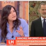 Silvia Intxaurrondo sin palabras ante la petición de una periodista ligada a la televisión de Pablo Iglesias a Pedro Sánchez, instándolo a intervenir en el sistema judicial