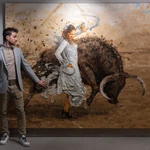 Alberto Rodríguez Serrano inaugura la exposición “Ars Gratia Artis” en las Ventas. @Gonzalo Pérez Mata 