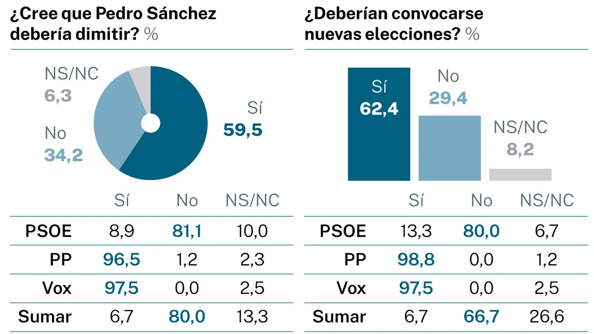 Un 55,6% de votantes del PSOE cree que el amago de cese lastra la imagen de España