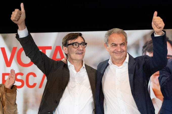  Zapatero apoya a Illa en un acto de campaña electoral 