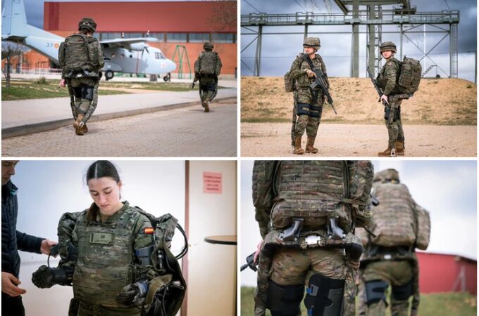 Militares españoles pruebas el exoesqueleto para el Ejército de Tierra