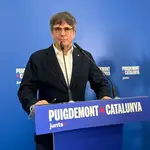 El candidato de Junts+ a las elecciones al Parlament, Carles Puigdemont