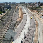 Imagen de los trabajos que se desarrollan en la entrada de Valencia