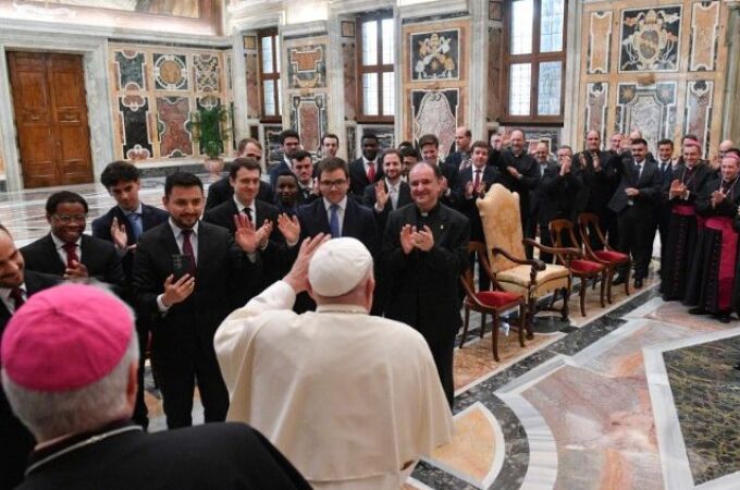 El Papa Francisco con los seminaristas de Burgos