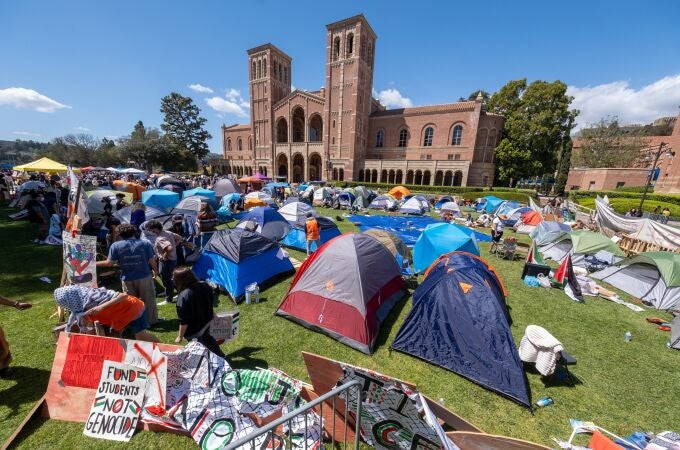 Protesta propalestina en el campus de la Universidad de California