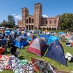 Protesta propalestina en el campus de la Universidad de California