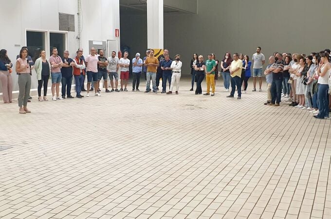 Reunión de los trabajadores de Cerealto Siro de Aguilar de Campoo con la ex ministra Reyes Maroto durante la crisis de hace dos años