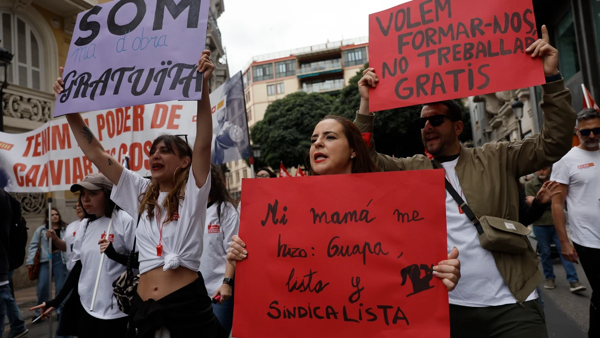 Valencia marcha por pleno empleo y conquistas sociales y denuncia “genocidio” en Palestina
