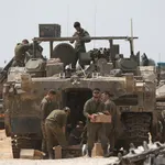 Israeli forces gather at Israel-Gaza border near southern Palestinian city of Rafah