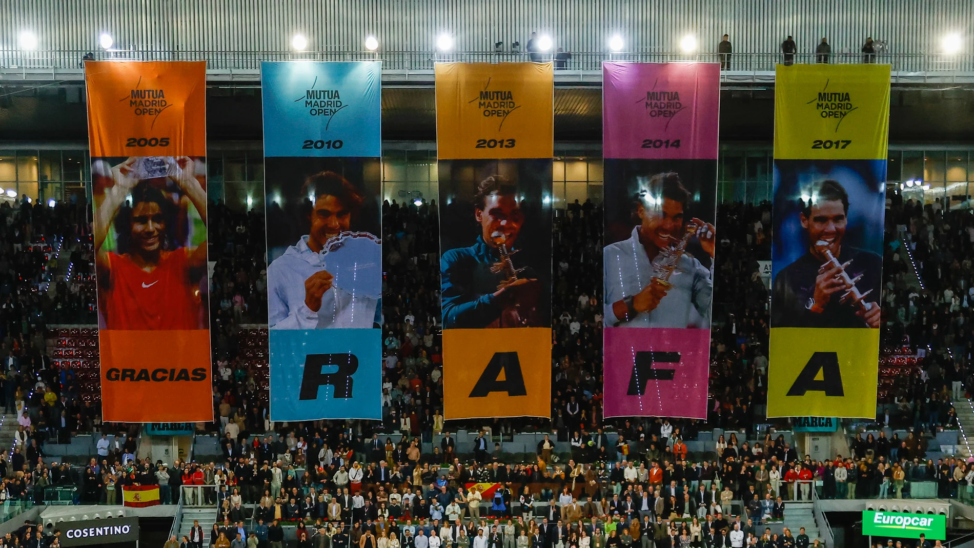 General view during Rafael Nadal of Spain farewell in his last tournament of Mutua Madrid Open after losing against Jiri Lehecka of Czech Republic during the Masters 1000 and WTA 1000, tournament celebrated at Caja Magica on April 30, 2024 in Madrid, Spain. AFP7 01/05/2024 ONLY FOR USE IN SPAIN
