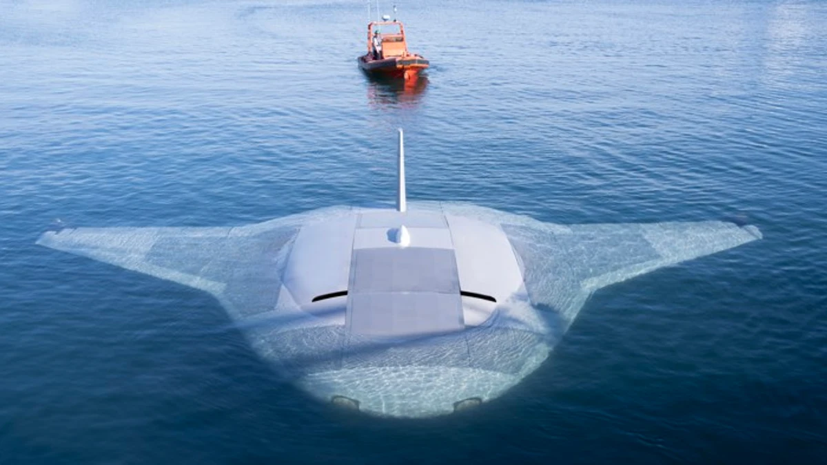 El enorme Manta Ray, un dron submarino, pasa con éxito su primera prueba en el océano