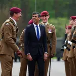 El primer ministro, Rishi Sunak, visitó ayer una base militar en North Yorkshire