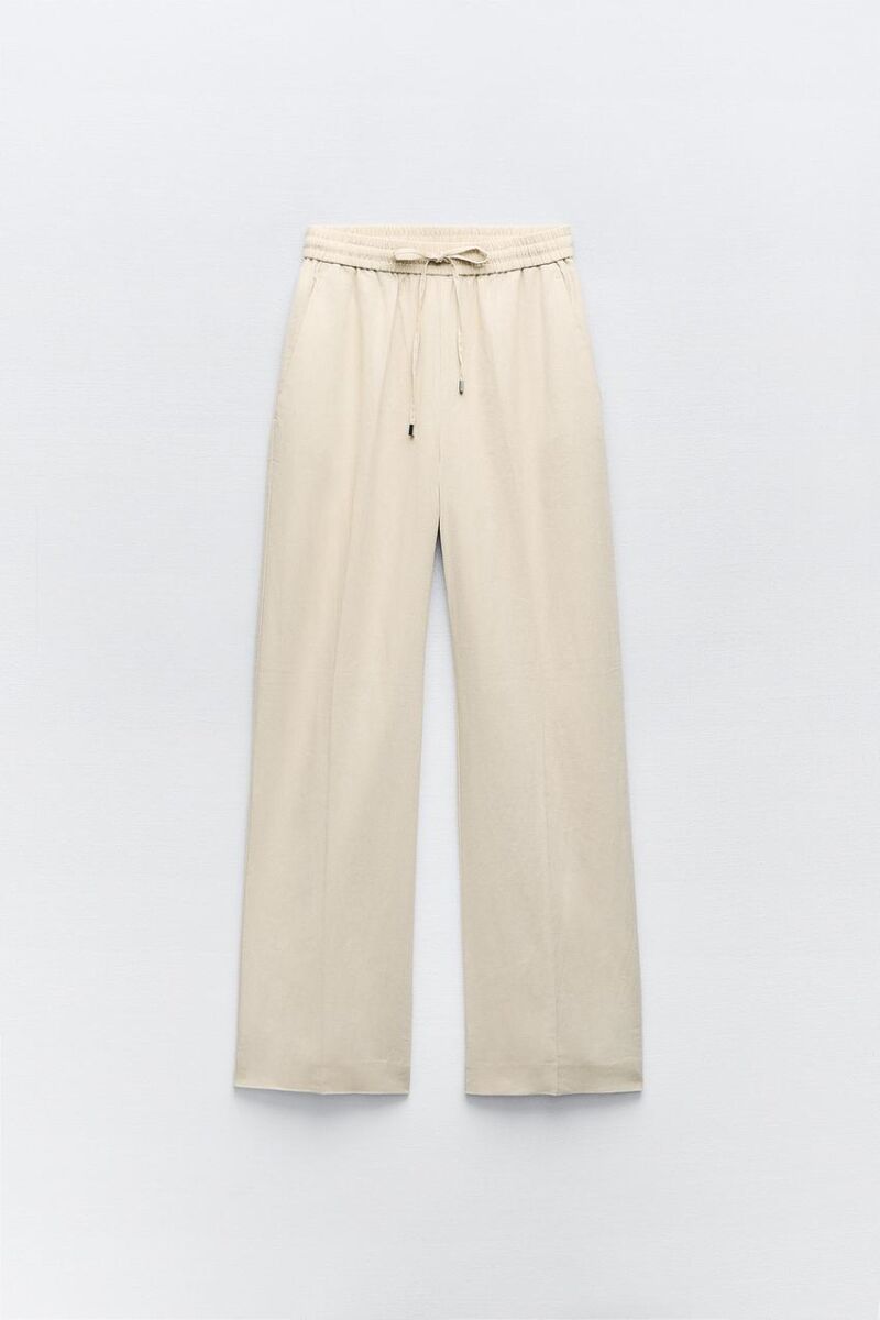 Pantalón lino recto