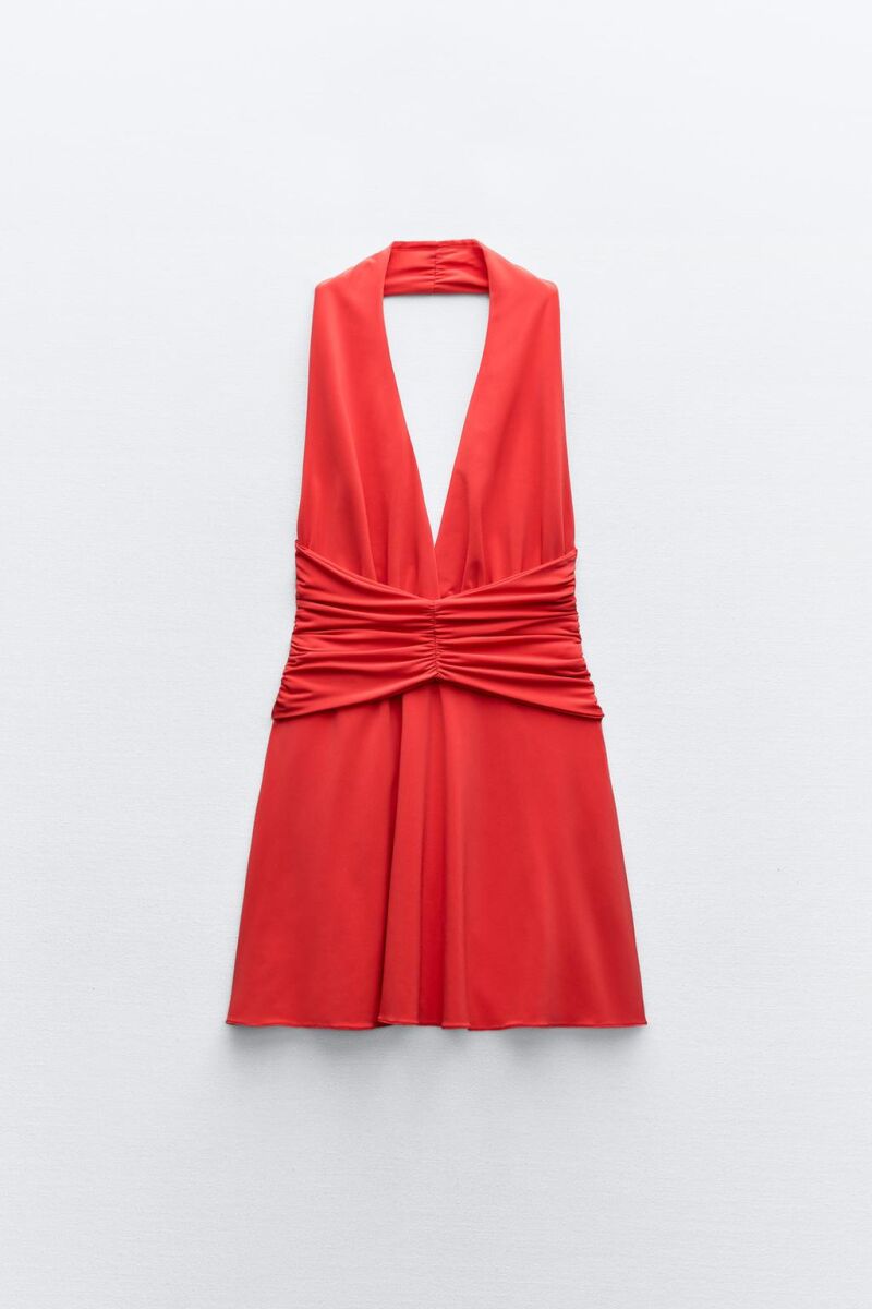 Vestido halter drapeado