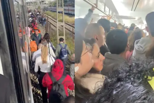 Caos y desmayos en Atocha: pasajeros desalojan un tren andando por las vías tras una hora 