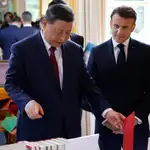 Chinese President Xi Jinping at the nations exchange gifts during a state visit in Paris