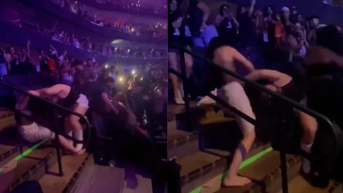 Violenta pelea a puñetazos entre un grupo de fans durante un concierto de Bad Bunny
