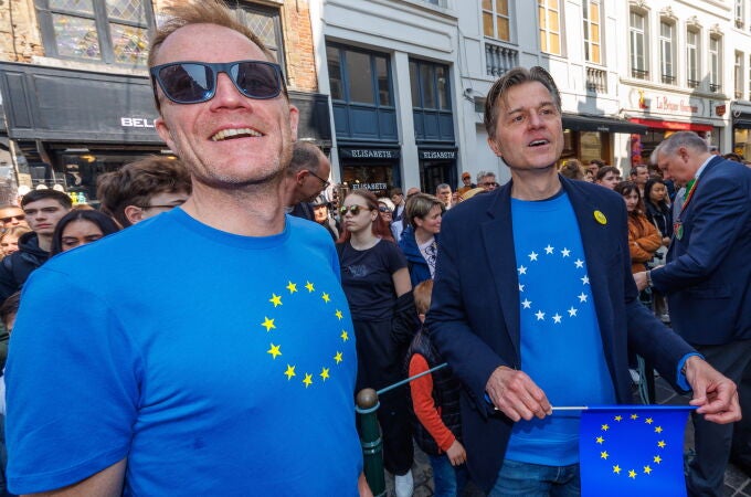 Manneken-Pis celebrates Europe Day in Brussels