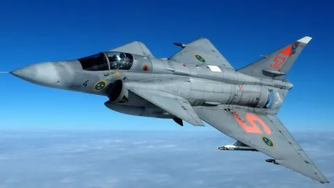 Un caza Saab 37 Viggen, en una imagen de archivo