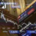 Economía/Bolsa.- BBVA cierra la sesión con una caída de 6,7% tras lanzar la OPA hostil contra Sabadell, que sube un 3,2%