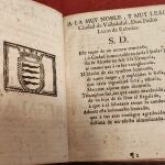Primera página del libro de poemas publicado en 1747 por el abogado de la Real Chancillería de Valladolid, Pedro Lucas de Reboles, en honor a San Pedro Regalado