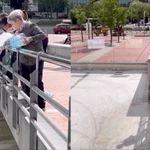 Vecinas de Sabadell vierten garrafas de agua como protesta 